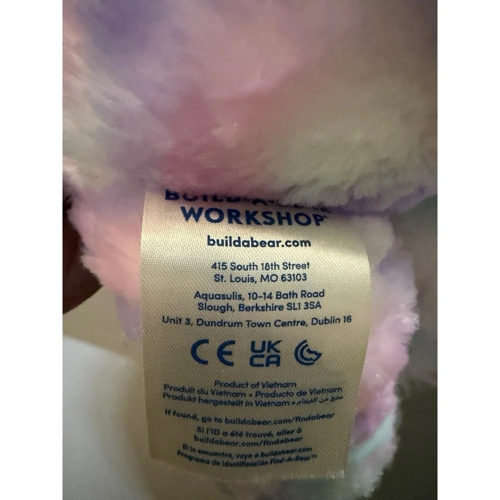 Build A Bear BAB Pastel Swirl Kitty Plush Stuffed Animal Cat Pink Purple White